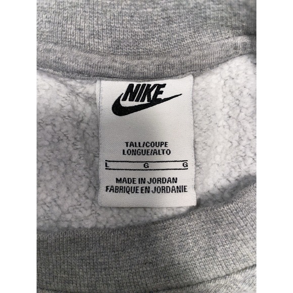 Nike Men's Club Fleece Crew Neck Size Large Tall Heather Grey - Picture 6 of 6